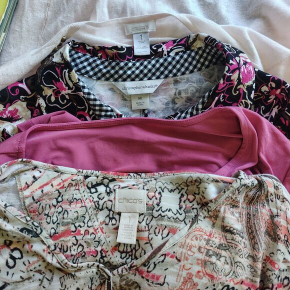 CHICOS & C BANKS & MORE Career Casual BUNDLE Medium Women's Blouses Mixed Lot - Picture 8 of 8